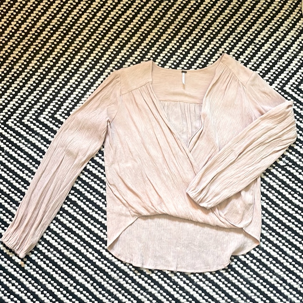 Free People Pink Twist Wrap Top - Small